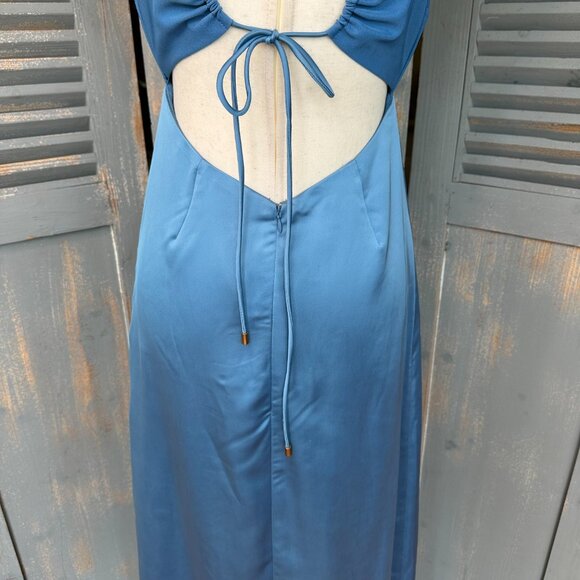 Free People Gia Bustier Slip Maxi Dress Coastal Blue Sz 4 - Picture 12 of 16